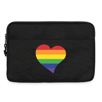Rainbow heart - Sacoche pour ordinateur portable 13 pouces - noir - Devant