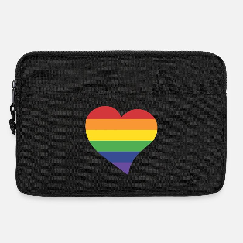 Regenbogenherz - Laptoptasche 13" - Schwarz