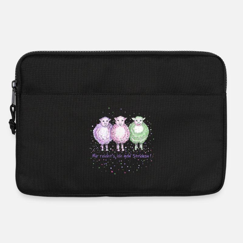 3 Schafe " Mir reichts ich geh Stricken ! " - Laptoptasche 13" - Schwarz