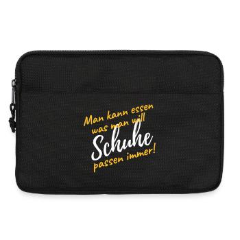 Schuhe kaufen passen immer lustiger Spruch Diät - Laptoptasche 13" - Schwarz - Vorne