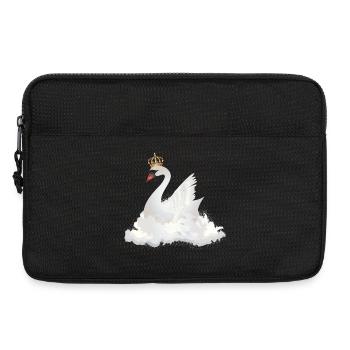 cygne de rêve dans les nuages avec une couronne - Sacoche pour ordinateur portable 13 pouces - noir - Devant