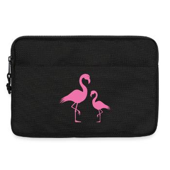 Flamants roses - Sacoche pour ordinateur portable 13 pouces - noir - Devant