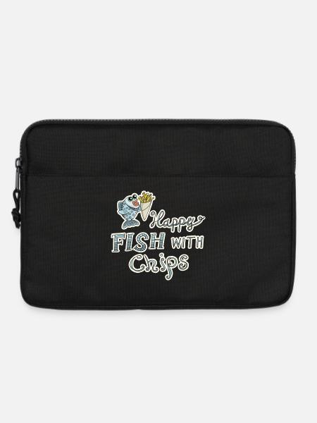 Fisch mit Pommes! Leckeres Essen lustiger Spruch - Laptoptasche 13" - Schwarz
