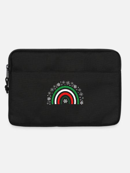 Weihnachts-Regenbogenglitzer zum Anpassen - Laptoptasche 13" - Schwarz
