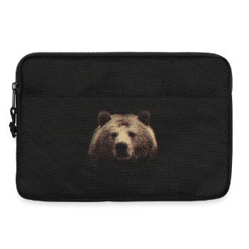 Tête d’ours rouge à demi-tons - Sacoche pour ordinateur portable 13 pouces - noir - Devant