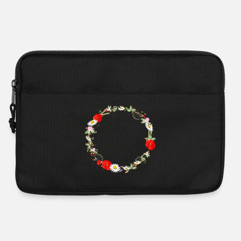 wunderschöner Sommerwiesen Kranz mit Mohnblumen - Laptoptasche 13" - Schwarz