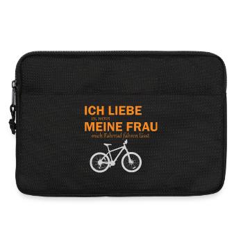 Ich liebe meine Frau Fahrrad - Laptoptasche 13" - Schwarz - Vorne