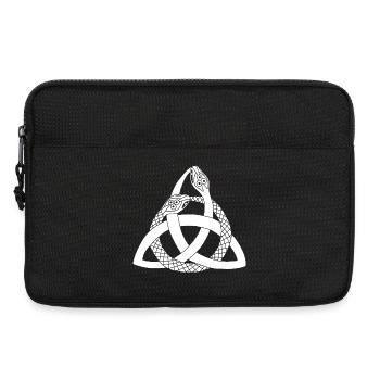 Weiße Schlangen und keltisches Symbol - Laptoptasche 13" - Schwarz - Vorne