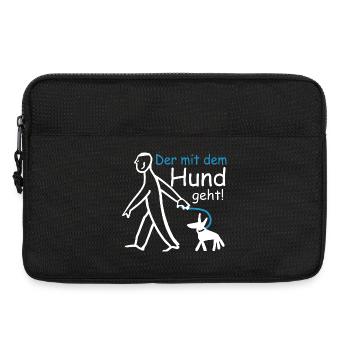 Der mit dem Hund geht ! - Laptoptasche 13" - Schwarz - Vorne