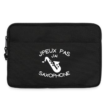 saxophone, jouer de saxophone - Sacoche pour ordinateur portable 13 pouces - noir - Devant