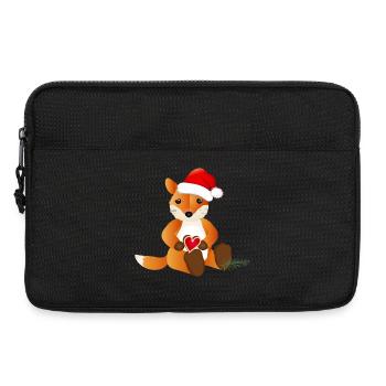 sugar-sweet little fox with a heart for Christmas - Laptop bag 13" - black - Front