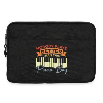 Garçon pianiste - Sacoche pour ordinateur portable 13 pouces - noir - Devant