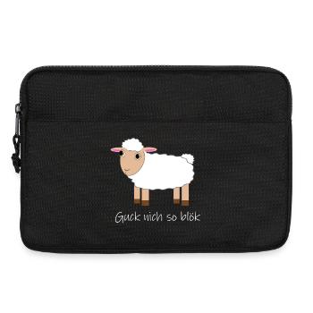 "Guck nich so blök" Glubschaugen Schaf - Laptoptasche 13" - Schwarz - Vorne