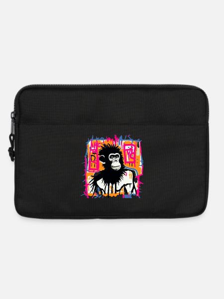 Schimpansen-Straßenkunst – Bunte Affengraffiti - Laptoptasche 13" - Schwarz