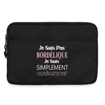 je suis pas bordélique,je suis simplement créative - Sacoche pour ordinateur portable 13 pouces - noir - Devant
