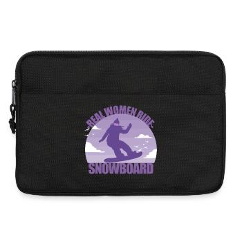 Snowboard Snowboarder Girl Ski Holiday Gift - Laptop bag 13" - black - Front