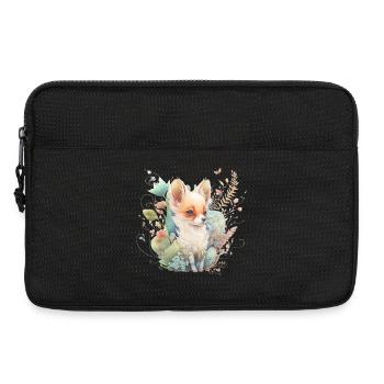 Renard Aquarelle Fleurs - Sacoche pour ordinateur portable 13 pouces - noir - Devant