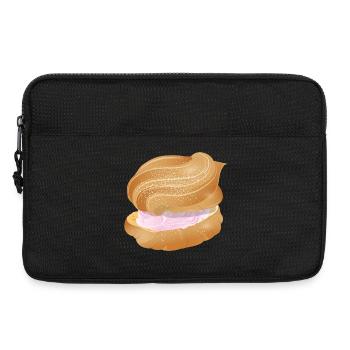 Crème feuilletée remplie d’illustration crème rose - Sacoche pour ordinateur portable 13 pouces - noir - Devant