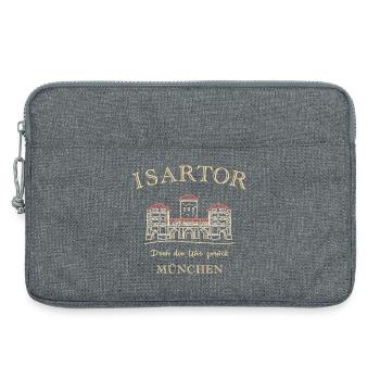 Munich, Isartor, Horloge à tour gaucher - Sacoche pour ordinateur portable 13 pouces - gris chiné - Devant