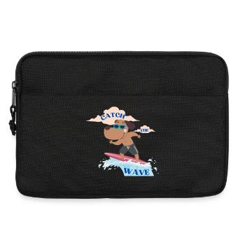 Catch the wave - Cute Beach Vibes T-Shirt - Laptop bag 13" - black - Front