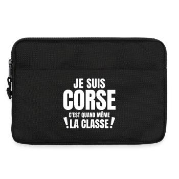 Corse, Corse humour, c'est la classe - Sacoche pour ordinateur portable 13 pouces - noir - Devant