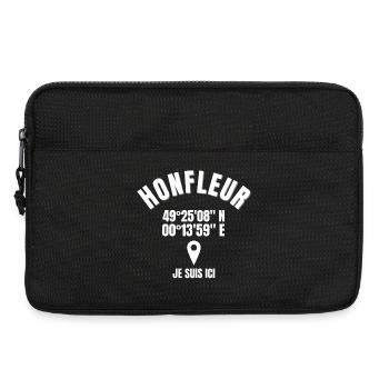 Honfleur, Normandie, côte fleurie - Sacoche pour ordinateur portable 13 pouces - noir - Devant