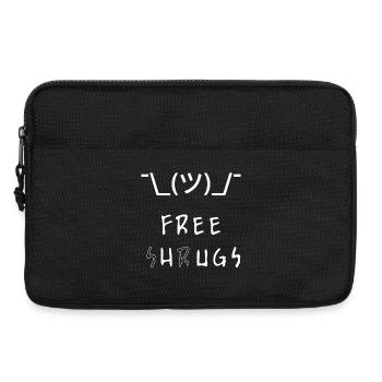 Free Shrugs Free Hugs funny parody Shrugface  - Laptop bag 13" - black - Front