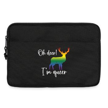 Pride Month LGBTQ - Oh Deer I'm Queer! - Laptop bag 13" - black - Front