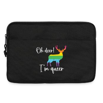 Pride Month LGBTQ - Oh Deer I'm Queer! - Laptop bag 13" - black - Front