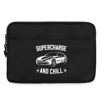 Supercharge And Chill - for electric car fans - Laptop bag 13" - black - Front