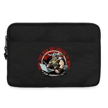 Wikinger-Admin mit Schriftzug - Laptoptasche 13" - Schwarz - Vorne