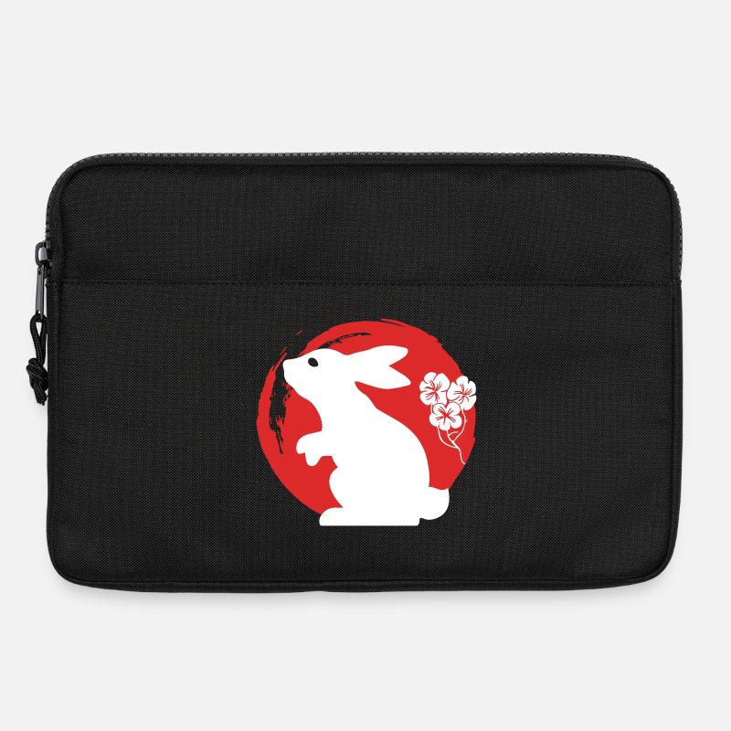Hase Silhouette Japanisch - Laptoptasche 13" - Schwarz
