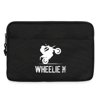 Motorcycle Biker Symbol Wheelie Time Illustration - Laptop bag 13" - black - Front
