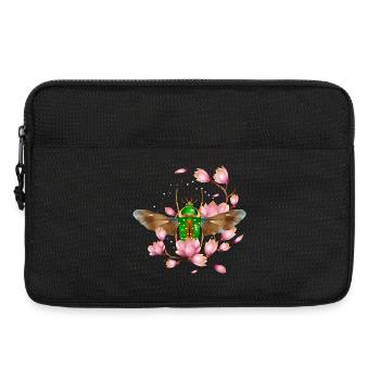 Stephanorrhina guttata espèce de coléoptère avec magnolia - Sacoche pour ordinateur portable 13 pouces - noir - Devant