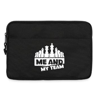 Schach comic Schachfiguren Team csrtoon Symbol - Laptoptasche 13" - Schwarz - Vorne