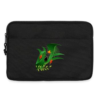 Anisoscelis alipes leaf-footed bug and green leaves - Laptop bag 13" - black - Front