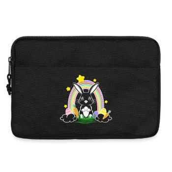 Easter Bunny Bunny with Rainbow and Easter Eggs - Laptop bag 13" - black - Front