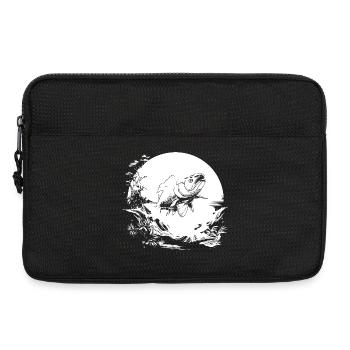 Angler Zeichnung - Laptoptasche 13" - Schwarz - Vorne