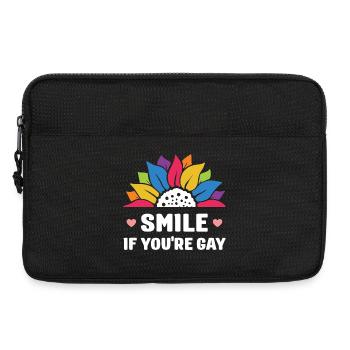 Mois de la fierté LGBT - Souriez si vous êtes gay - Sacoche pour ordinateur portable 13 pouces - noir - Devant