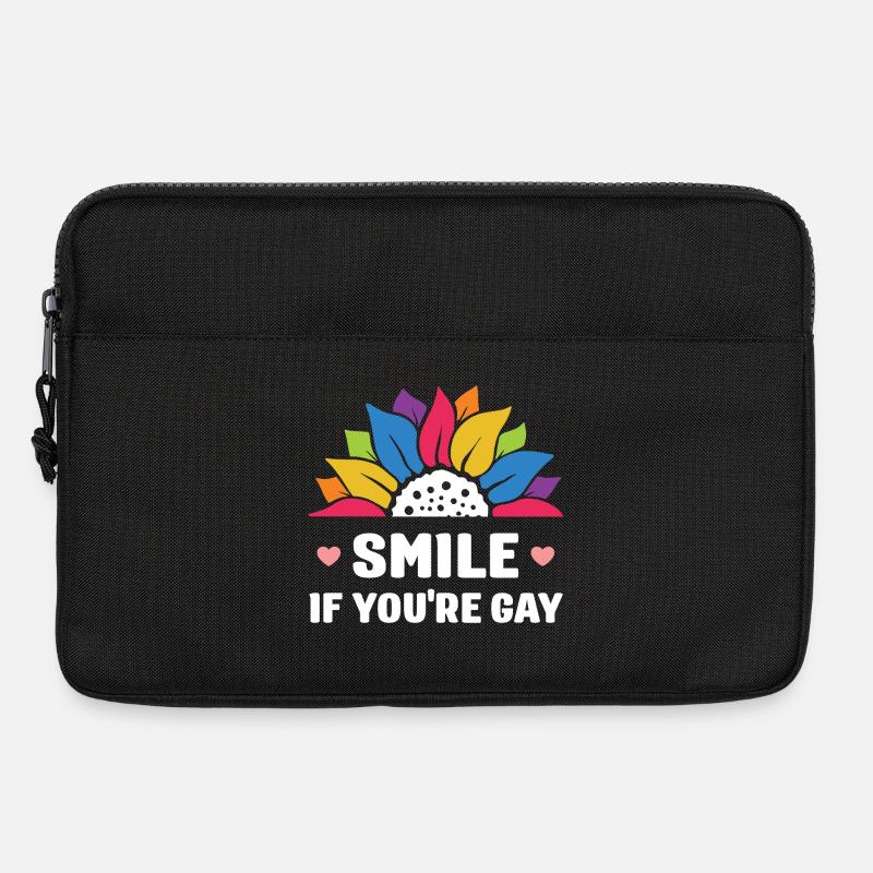 LGBT Pride Month - Lächeln Sie, wenn Sie schwul sind - Laptoptasche 13" - Schwarz