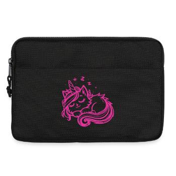 Schlafende Einhornkatze (pink) - Laptoptasche 13" - Schwarz - Vorne