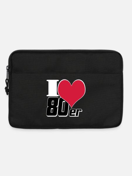 80er Party Retro Fun Shirt, 80er Motto Shirt (25) - Laptoptasche 13" - Schwarz