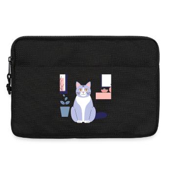 Pastel Cat in Cozy Room - Laptop bag 13" - black - Front