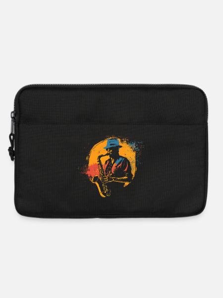 Saxophonist Grafik - Laptoptasche 13" - Schwarz