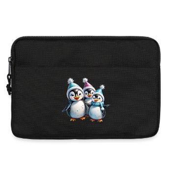Three adorable penguins - Laptop bag 13" - black - Front