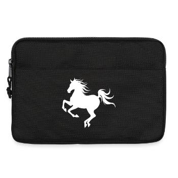 Graceful Horse Silhouette in Motion - Laptop bag 13" - black - Front