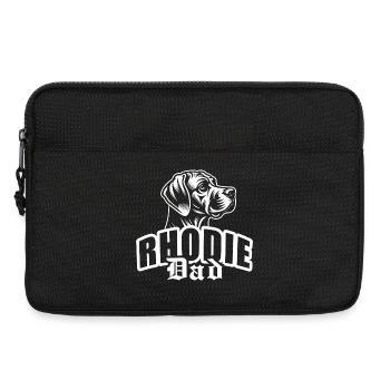 « Rhodie Dad » avec tête de chien - Sacoche pour ordinateur portable 13 pouces - noir - Devant