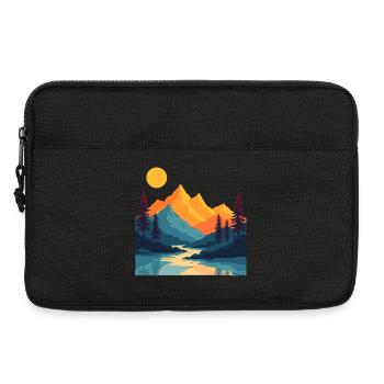 Vintage Mountain Sunset Landscape Art - Laptop bag 13" - black - Front