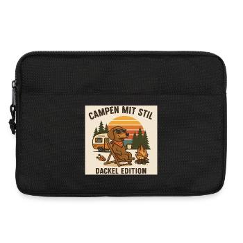Camping avec style : Édition Teckel - Sacoche pour ordinateur portable 13 pouces - noir - Devant