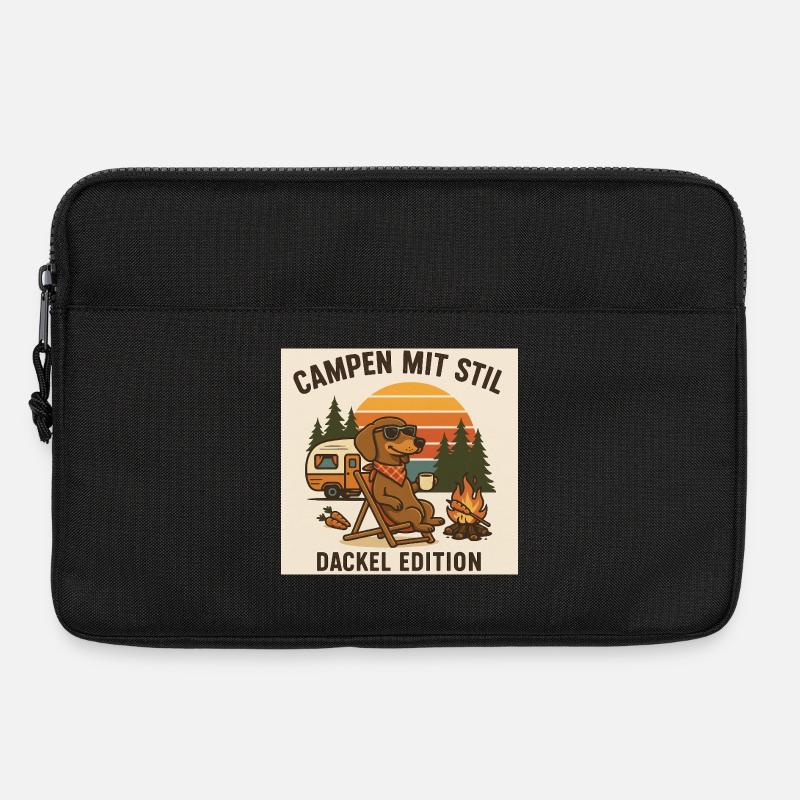 Campen mit Stil: Dackel Edition - Laptoptasche 13" - Schwarz